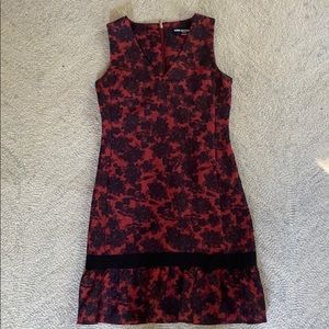 Karl Lagerfeld dress in red with navy floral